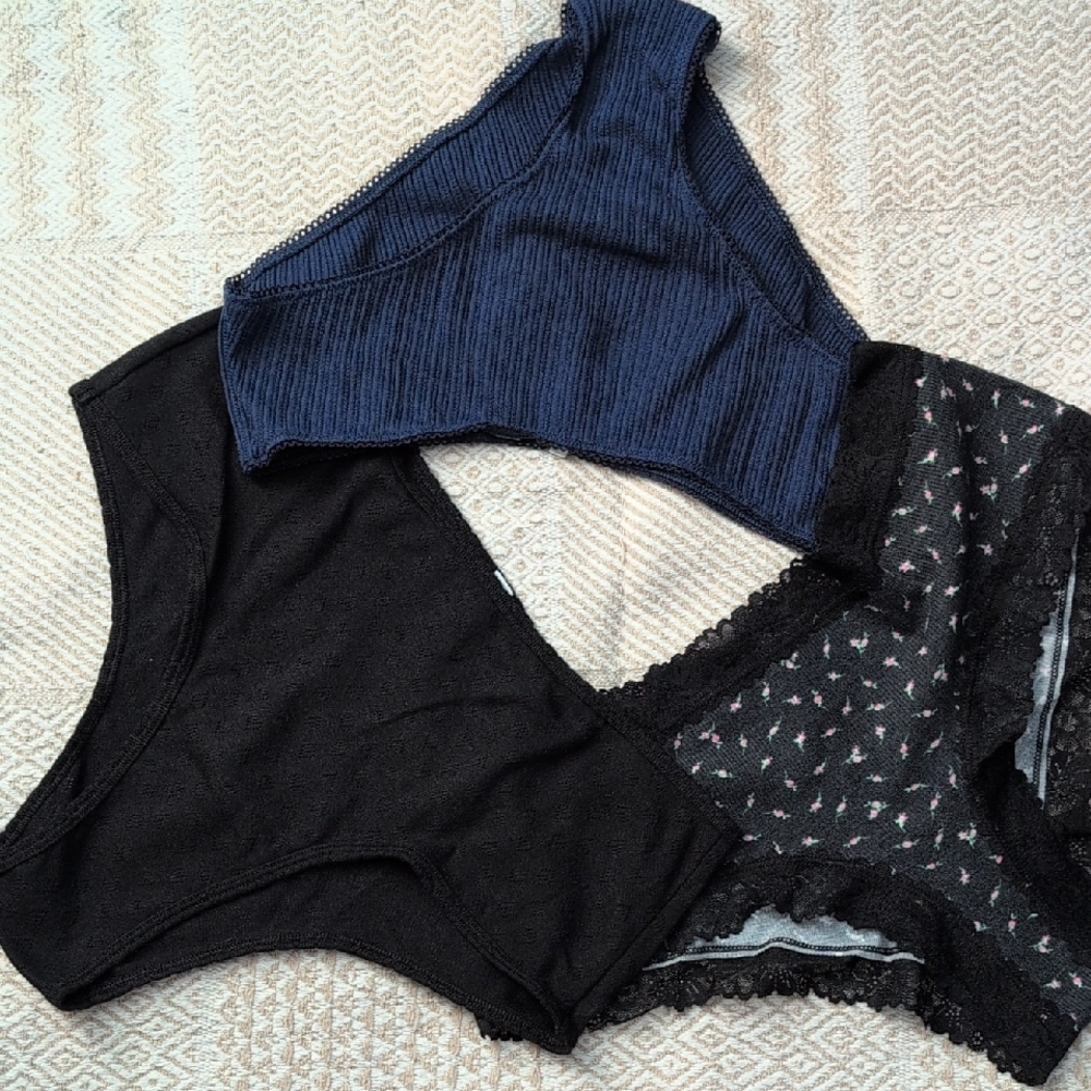 PINK Victoria's Secret Black, Navy, and Patterned Panties